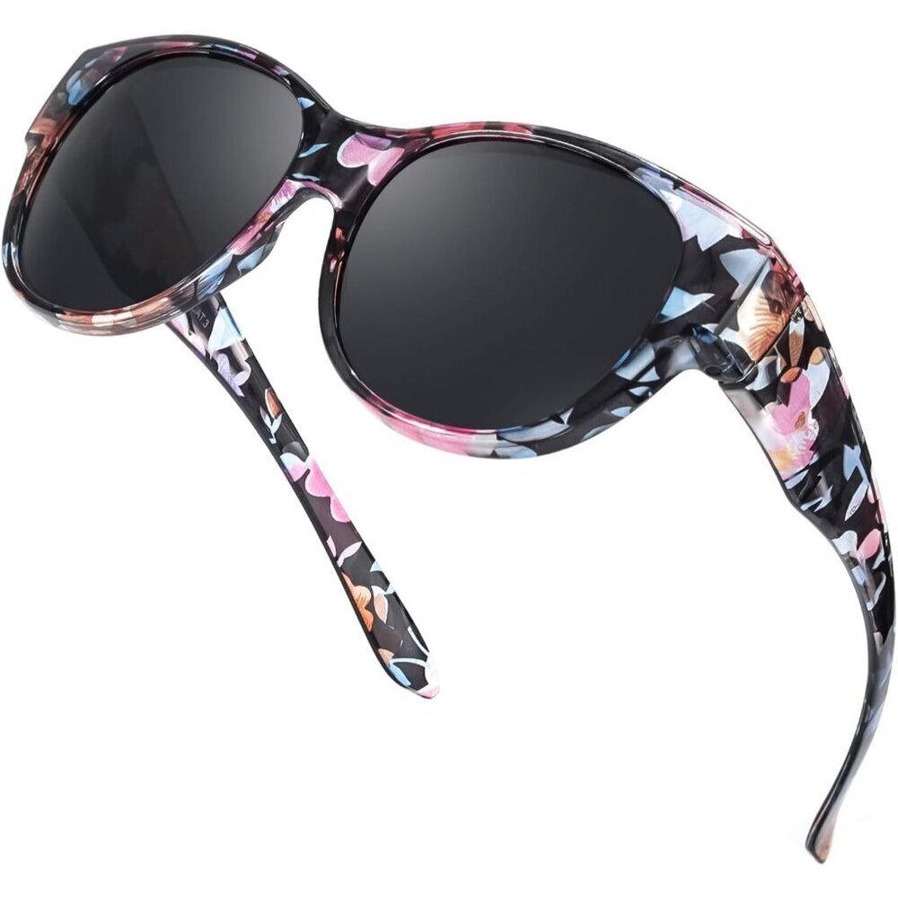 Women's A01-floral Round Stylish Versatile Flexible Polarized Sunglasses